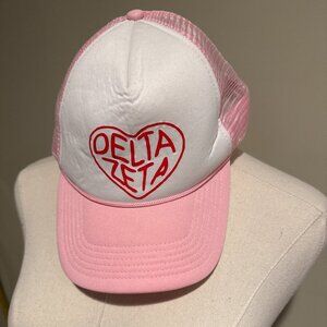 Sorority Delta Zeta hat Pink  white red